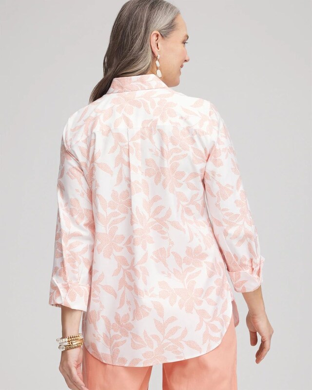 No Iron Floral Stretch Sateen Shirt - image 3